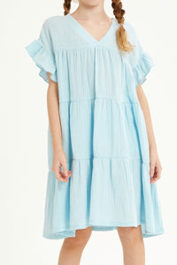 Light Blue Cotton Gauze Dress