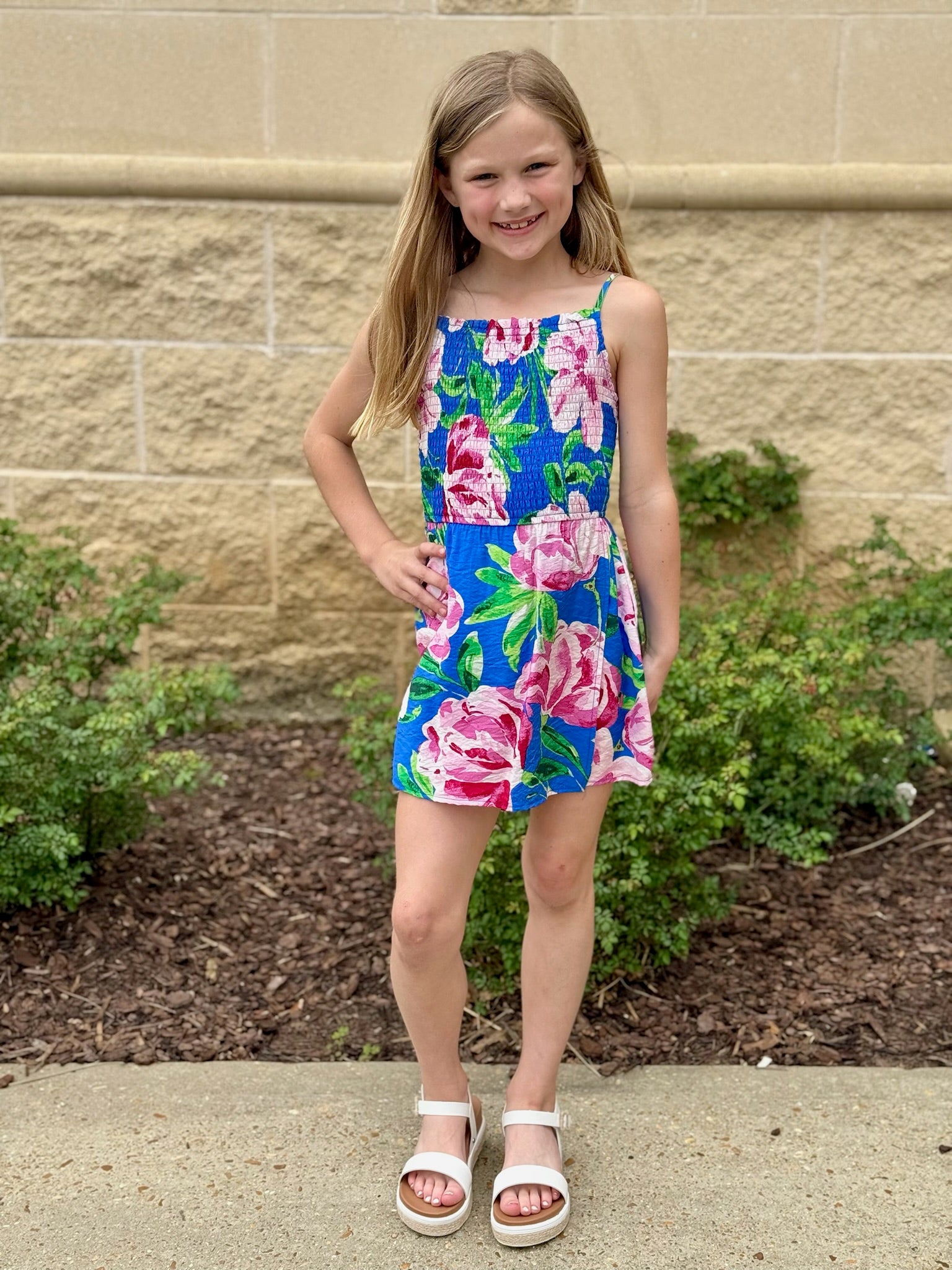 Technicolor Smocked Romper