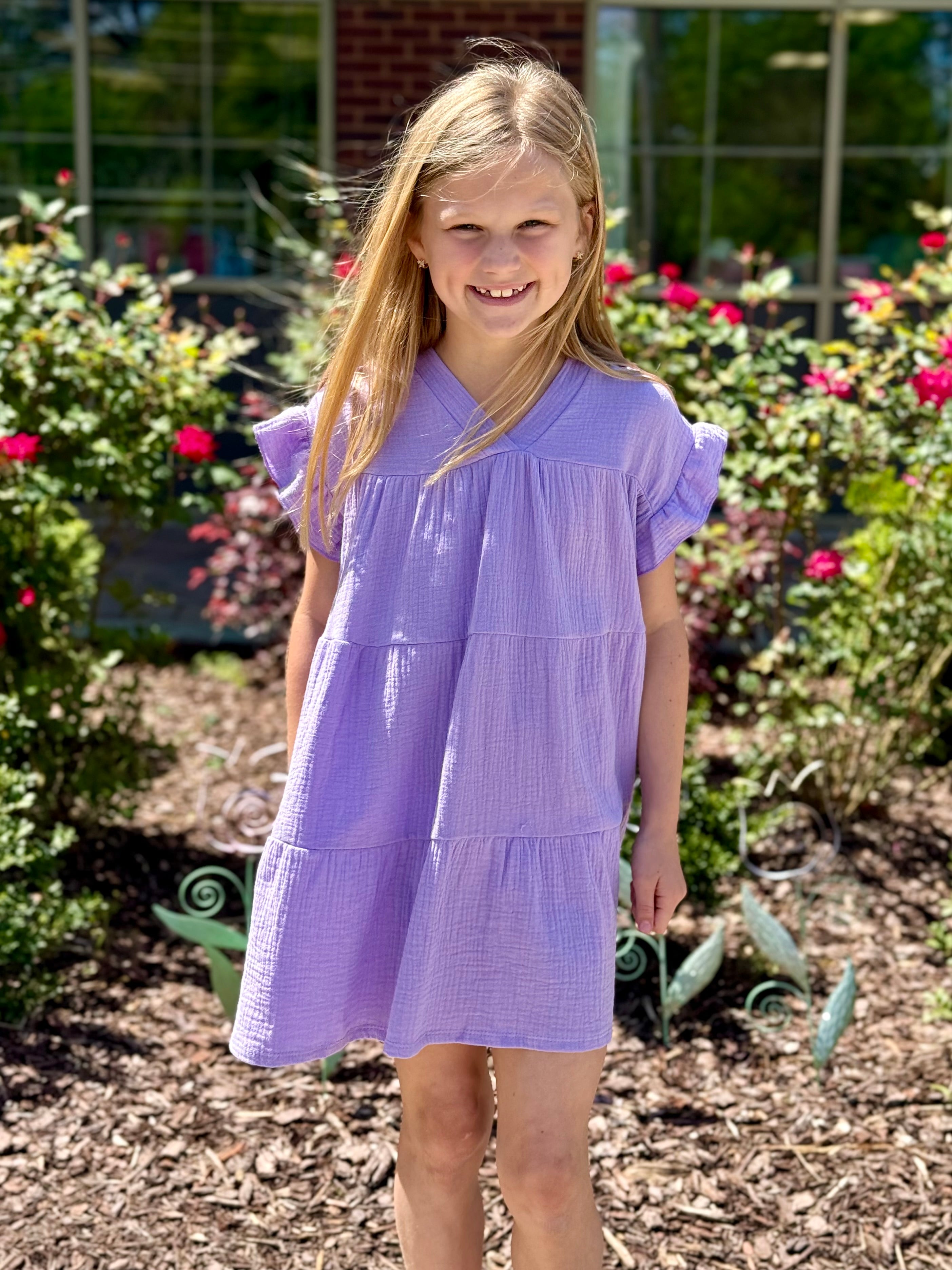Lavender Cotton Gauze Dress
