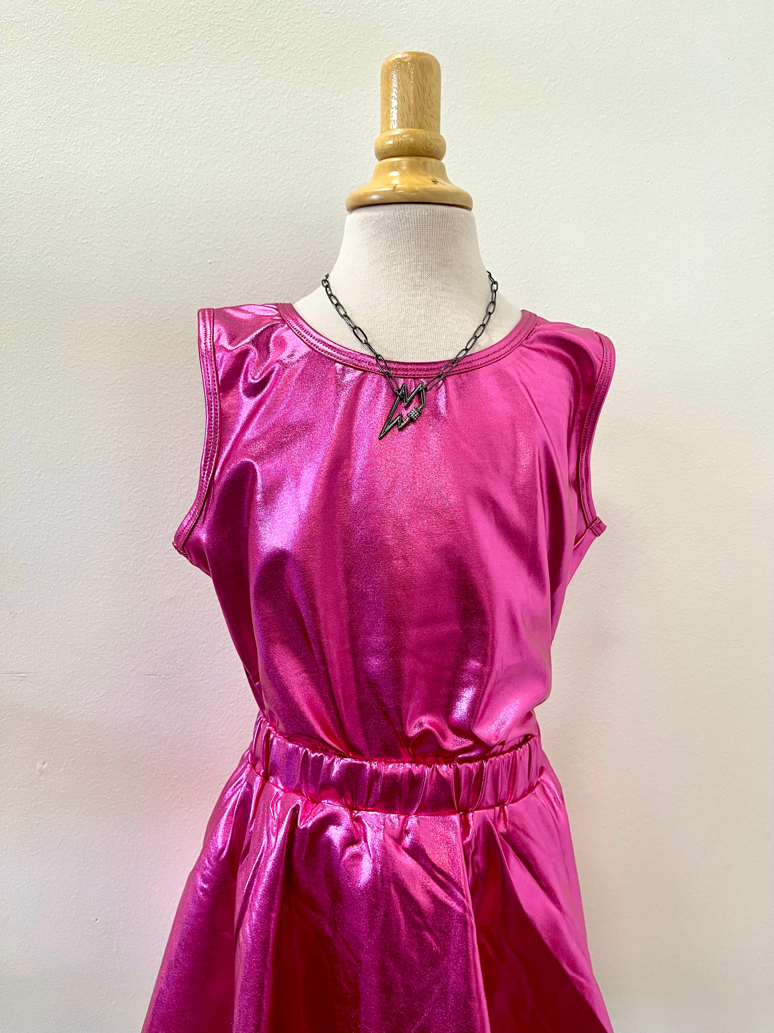 Pink Metallic Top
