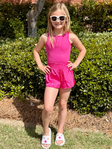 Tractr Hot Pink Athletic Romper