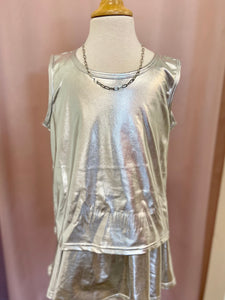 Silver Metallic Top