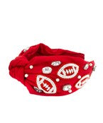 Red Football Beaded Headband