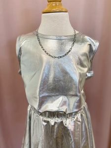 Silver Metallic Top