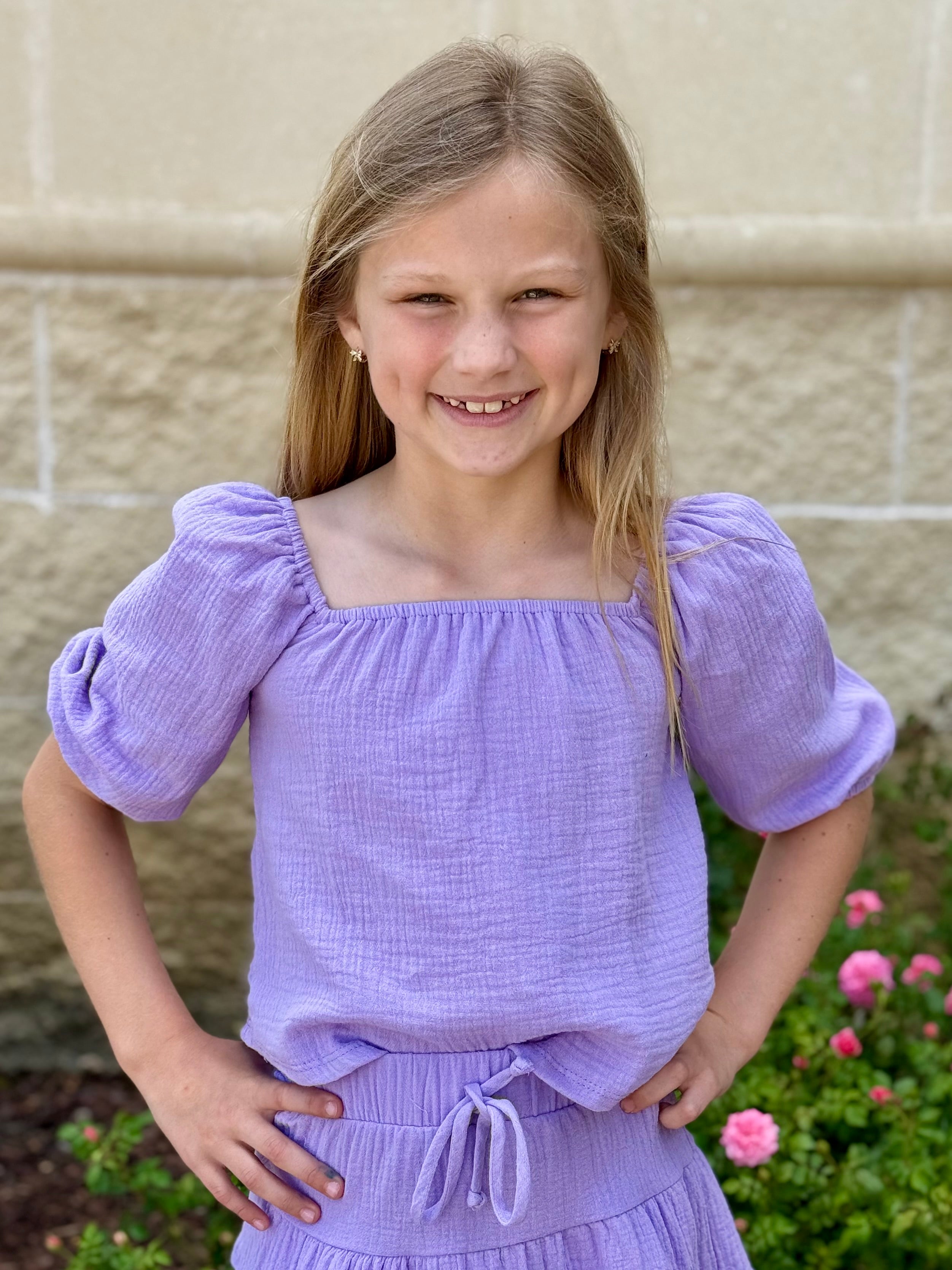 Lavender Cotton Gauze Top