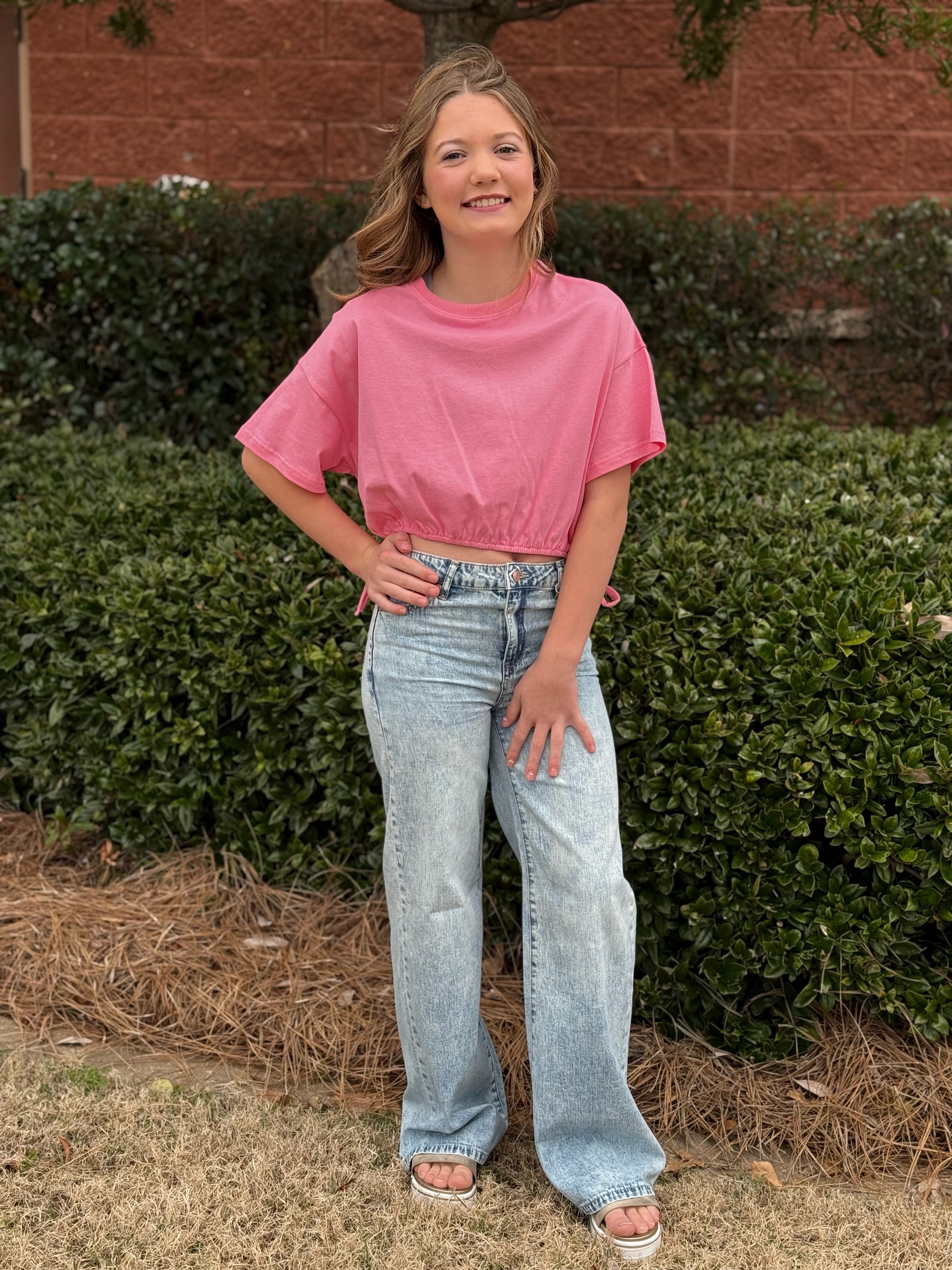 Molly Pink Side Tie Knitted Top