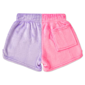 Groovy Smiles Color Block Plush PJ Shorts