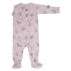 Sweet Bamboo Pink Butterfly Footie