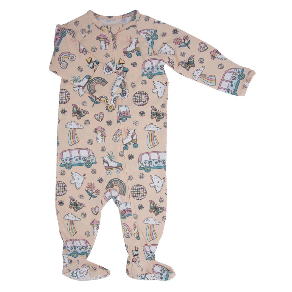 Sweet Bamboo Groovy Skates Footie