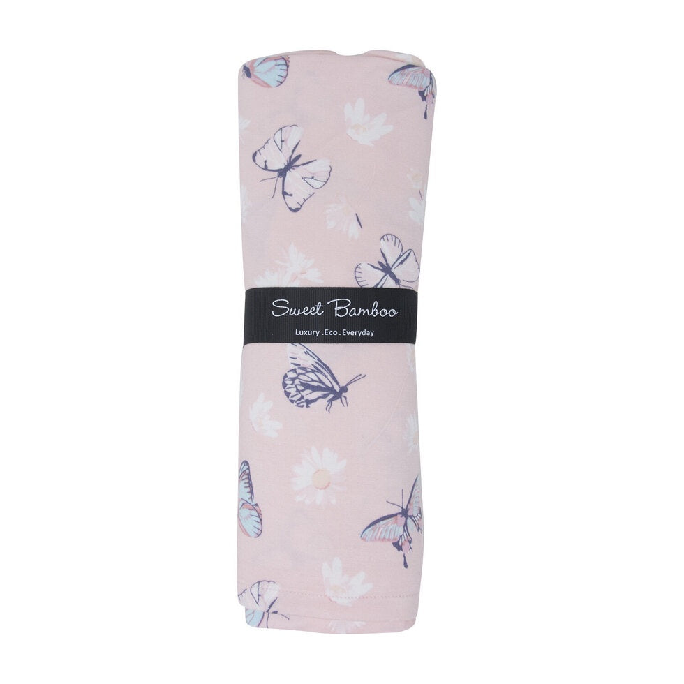 Sweet Bamboo Pink Butterfly Swaddle