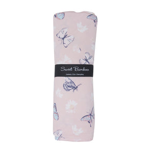 Sweet Bamboo Pink Butterfly Swaddle