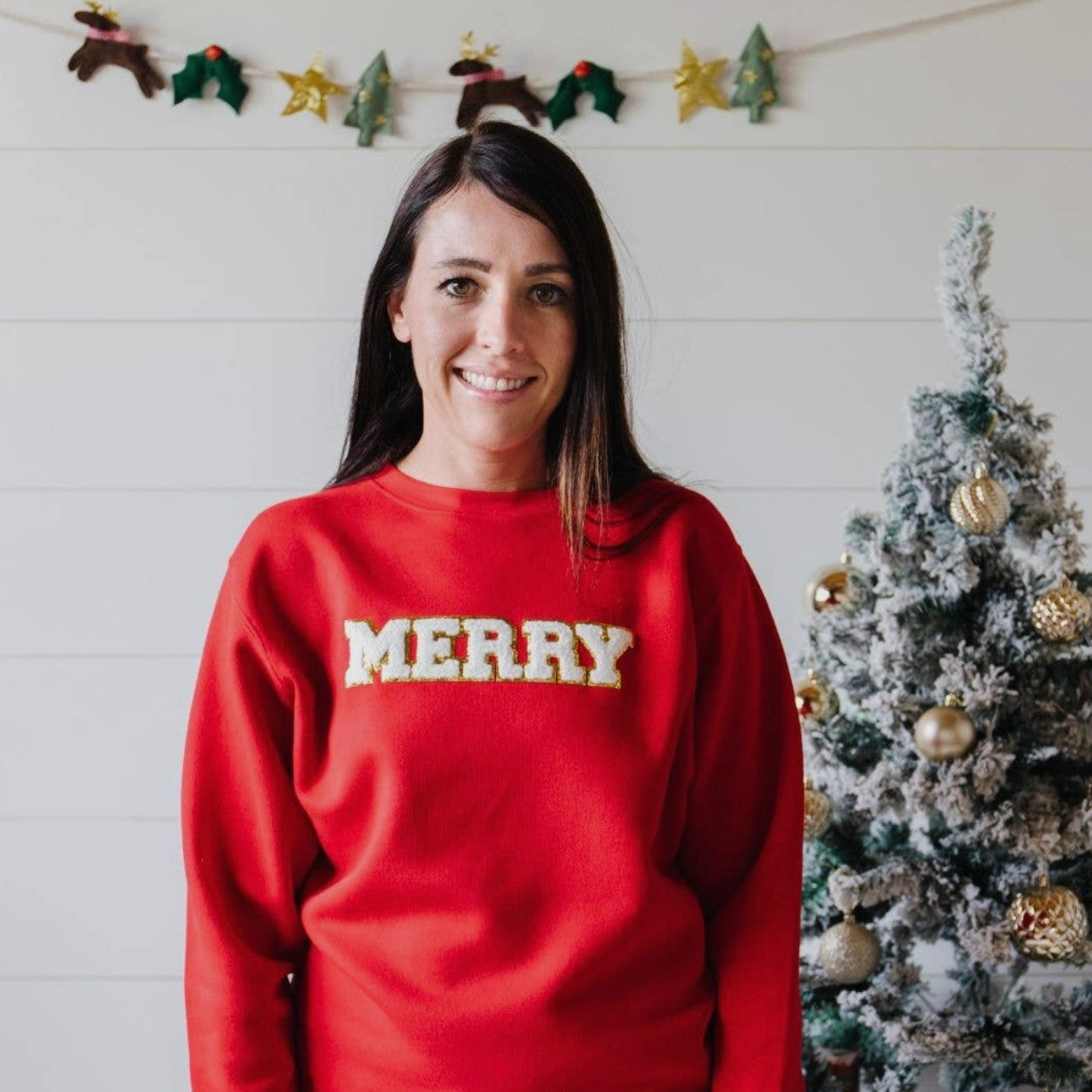 Merry Patch Christmas Adult Sweatshirt