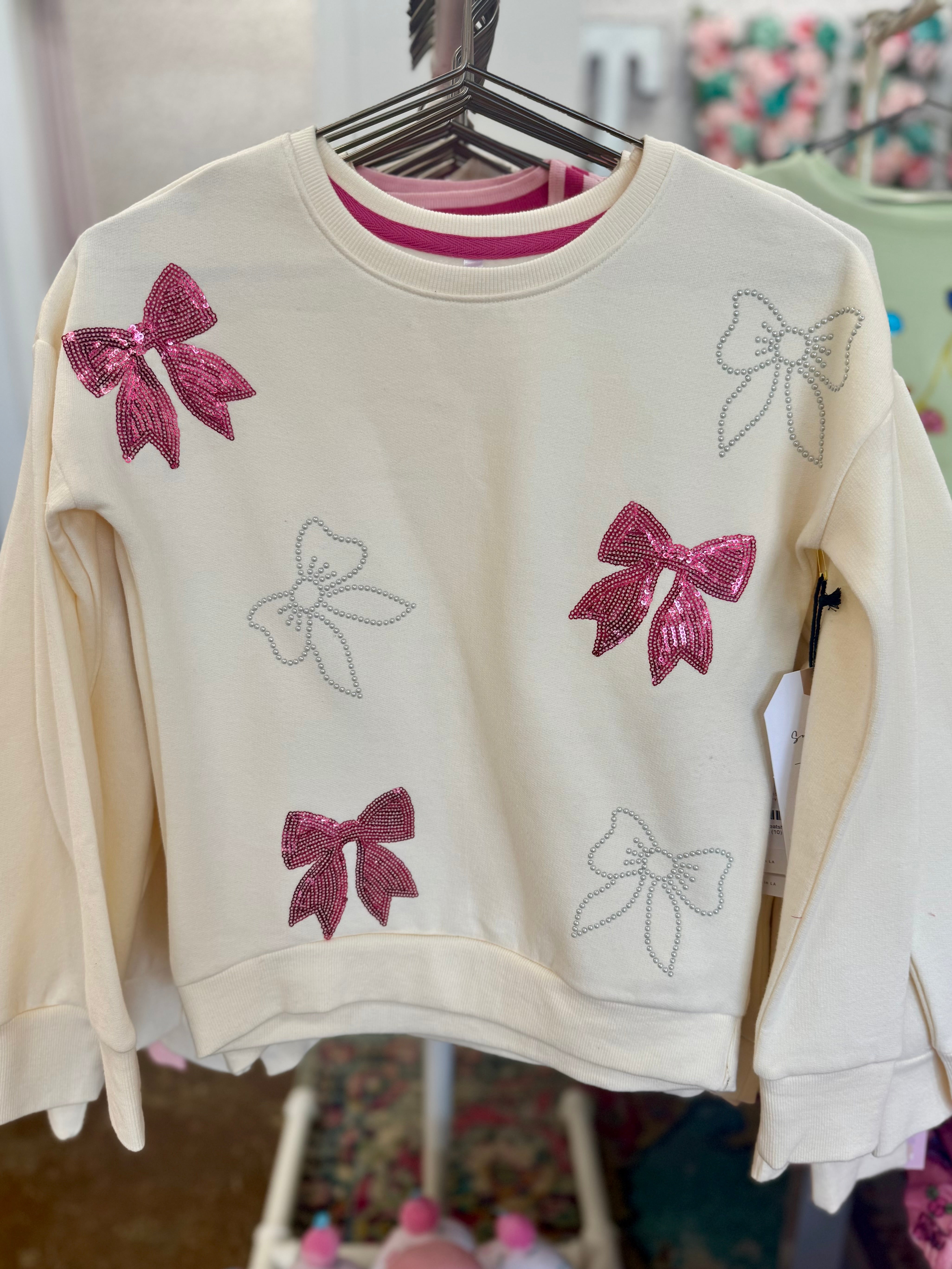 Sequin Bows Sweatshirt