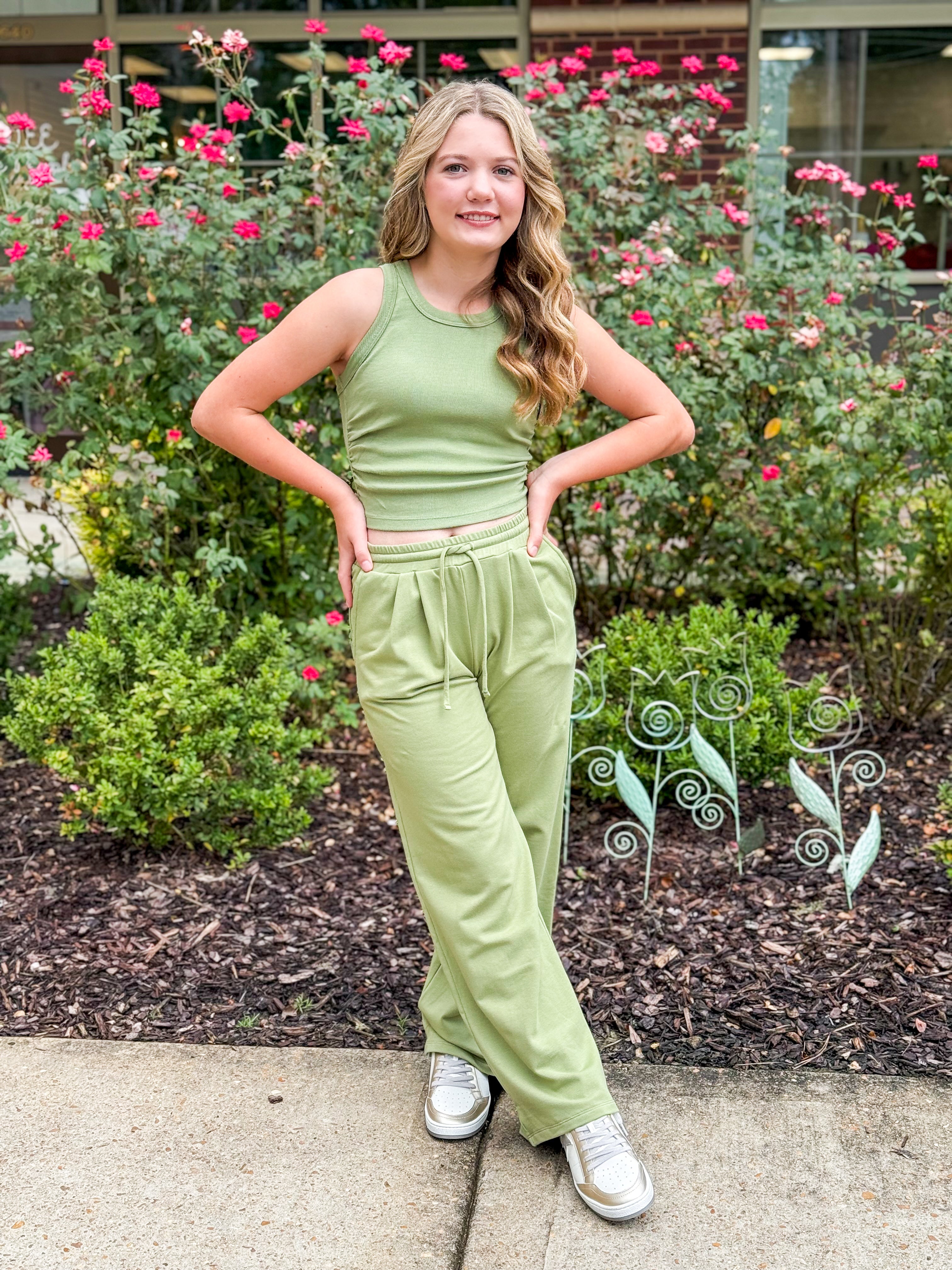 Tenly Rib Shirred Tank Top