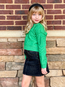 Tractr Lisa Black Ombre Studs Skirt