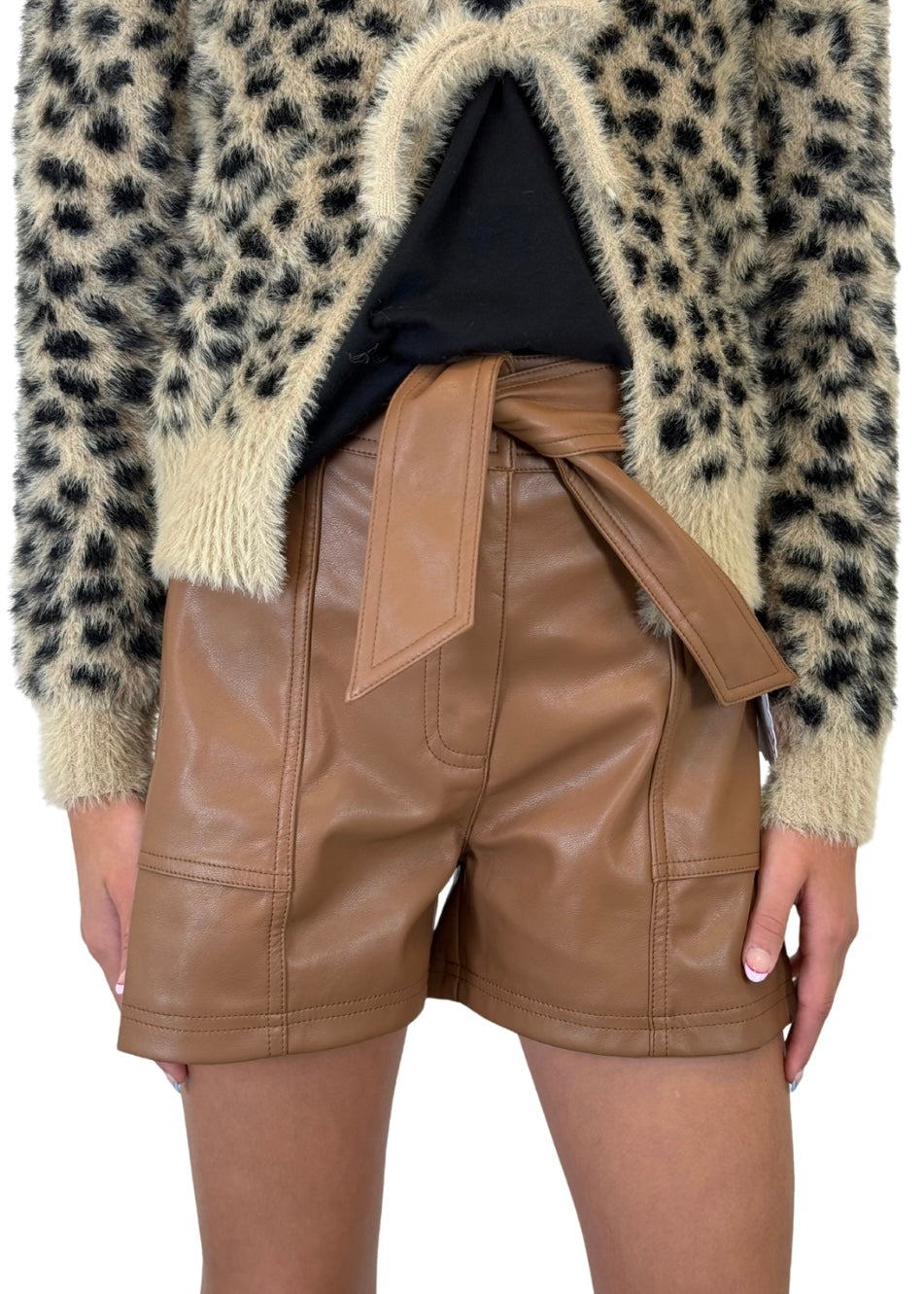 Caramel Belted Shorts