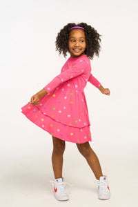 Chaser Pink Rainbow Stars Dress