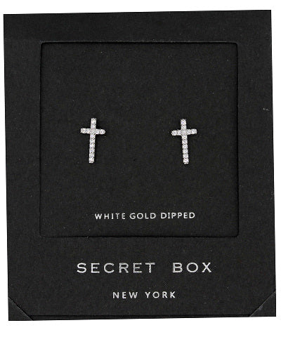 Paved CZ Cross Studs