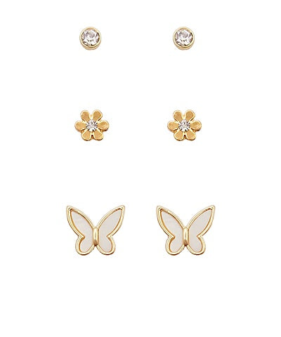 Flower & Butterfly Stud Set