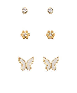 Flower & Butterfly Stud Set