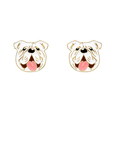 Bulldog Epoxy Earrings