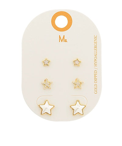 Star Studs Set of 3
