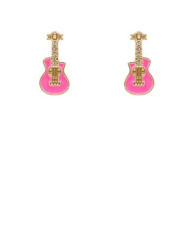 Guitar Enamel Earrings