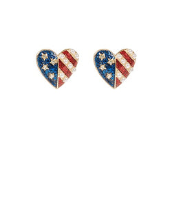 USA Heart Earrings