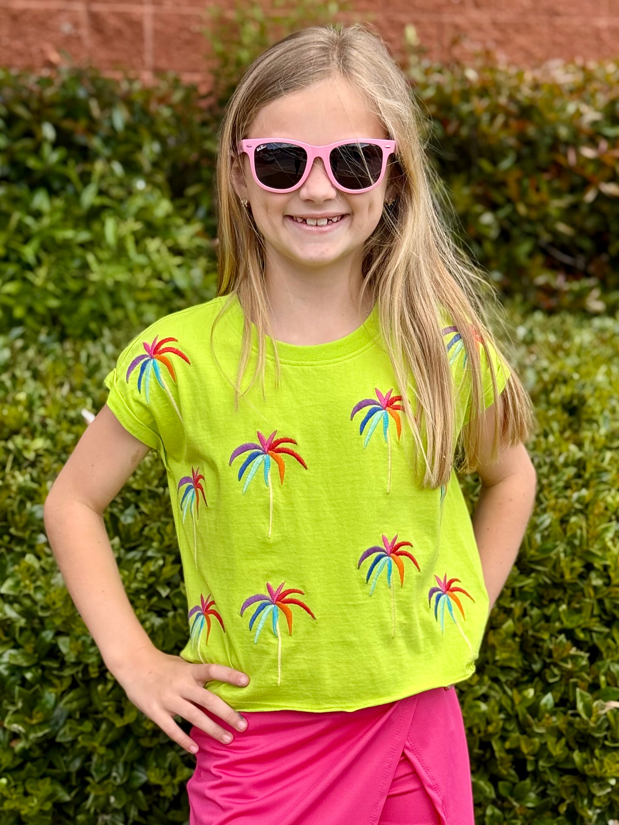 Palm Tree Embroidery Top