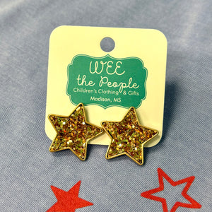 USA Glitter Star Studs