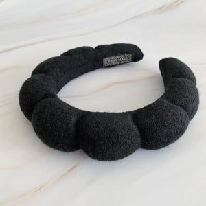 Black Terry Puffy Headband