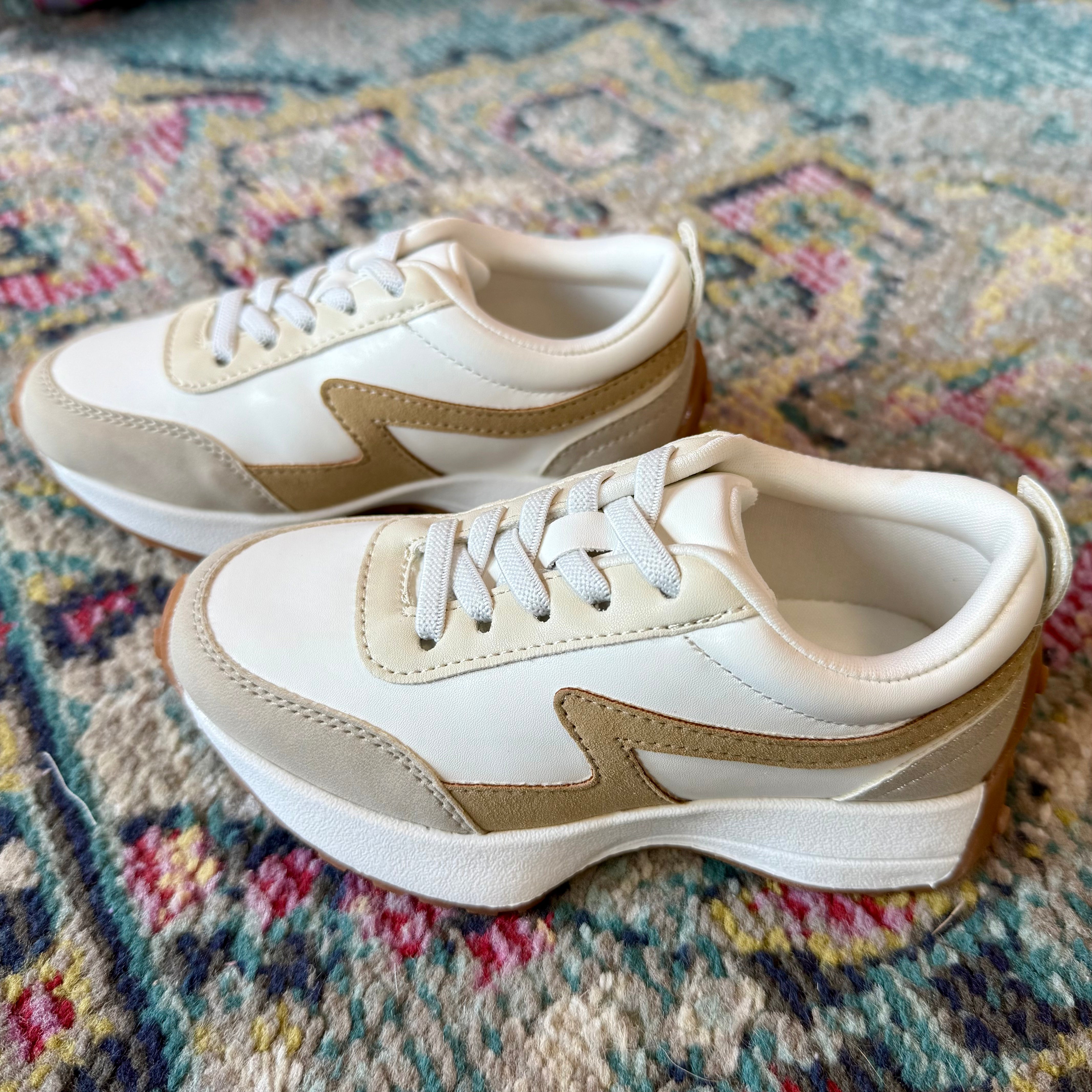 MIA Lil Samyra White & Taupe Sneaker