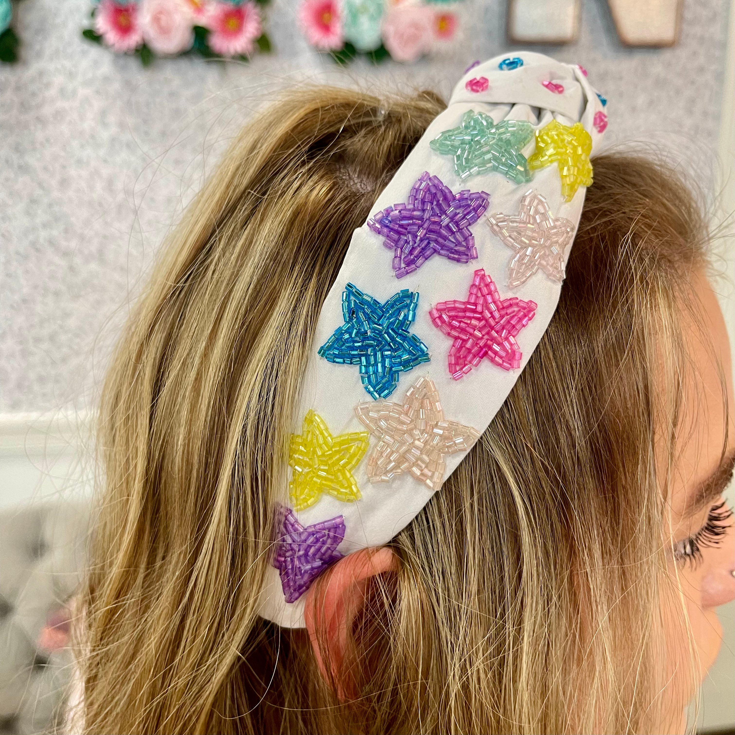 Colorful Stars Beaded Headband