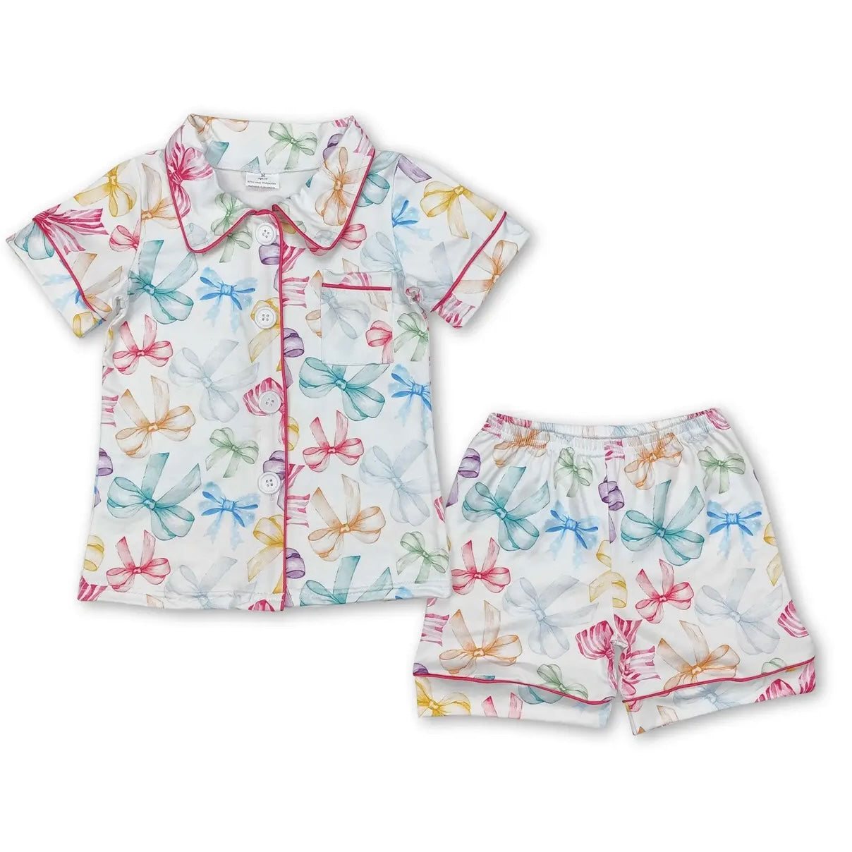 Multi Color Bows Short Pajama Set