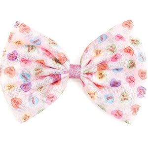 Candy Hearts Tulle Bow