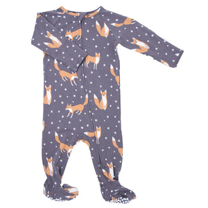 Sweet Bamboo Night Foxes Footie