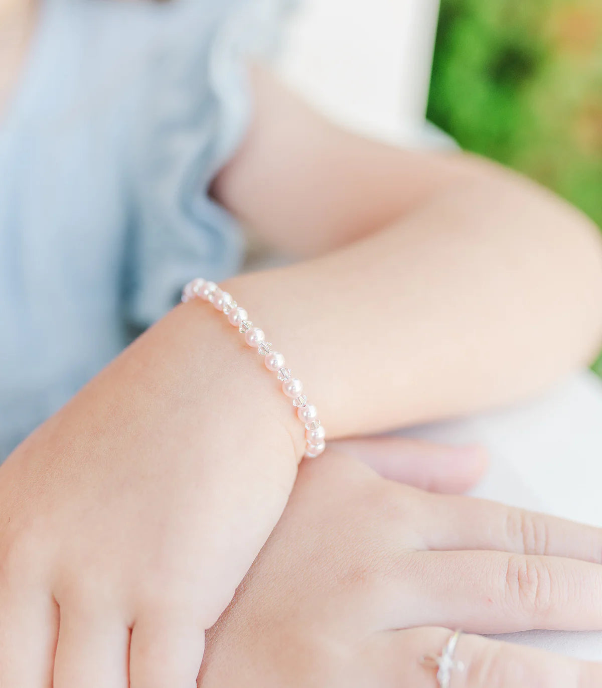 Bella Pearl & Pink Cross Bracelet