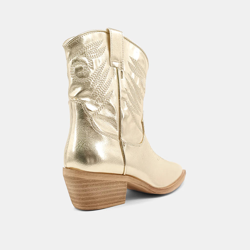 Shu Shop Zahara Gold Cowgirl Boots