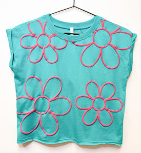 Puff Print Flowers Top