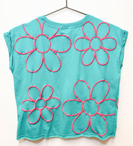 Puff Print Flowers Top