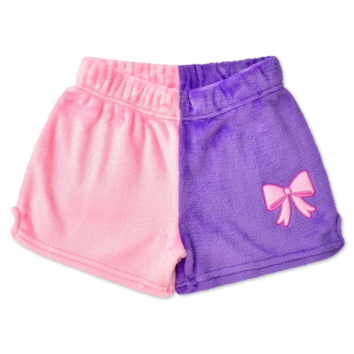 Pretty Bow Color Block Plush PJ Shorts