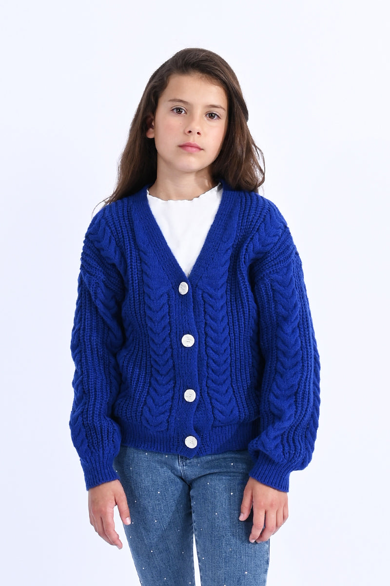 Molly Cobalt Blue Twisted Cardigan