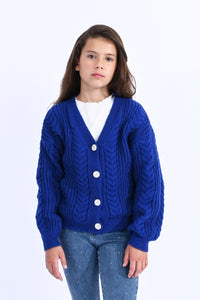 Molly Cobalt Blue Twisted Cardigan