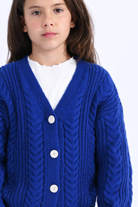 Molly Cobalt Blue Twisted Cardigan