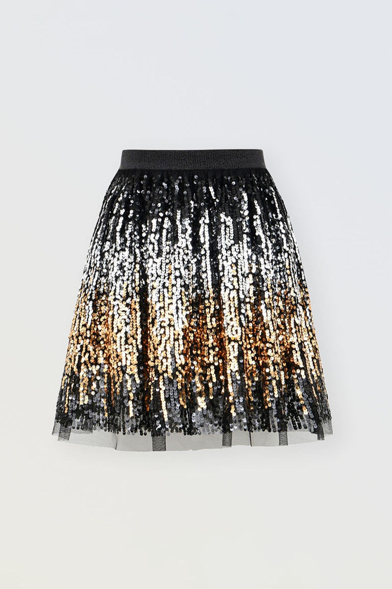 Black Sequin & Tulle Skirt