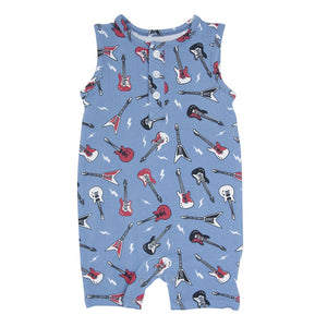 Sweet Bamboo Rock N Roll Blue Tank Romper