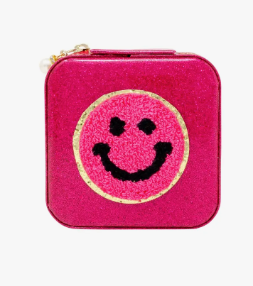 Pink Happy Face Jewelry Box