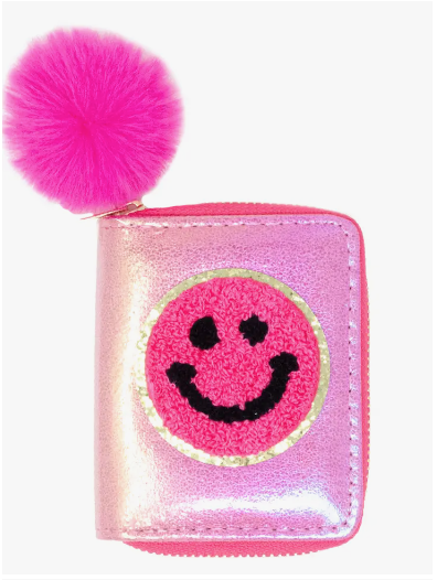 Hot Pink Happy Face Smile Wallet