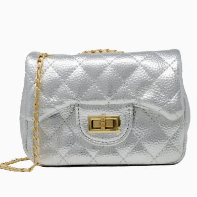 Silver Metallic Classic Mini Purse