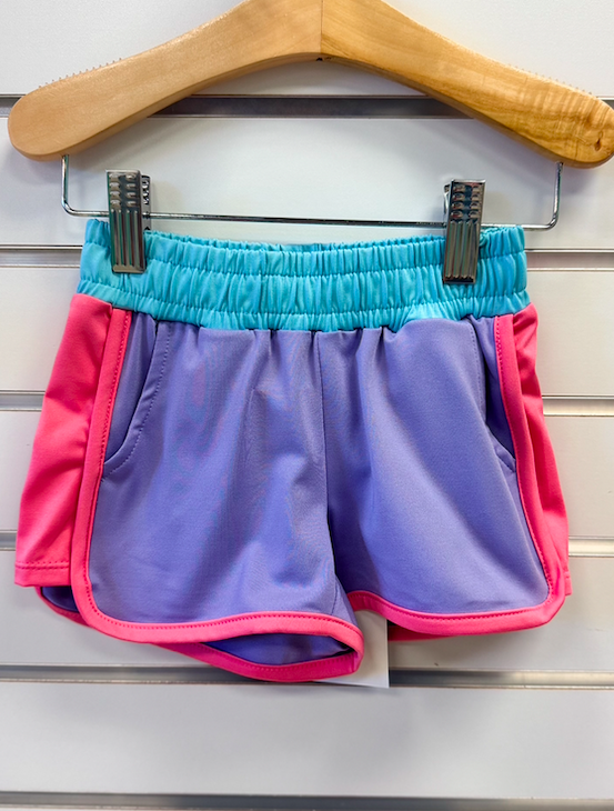 Honesty Purple Colorblock Shorts